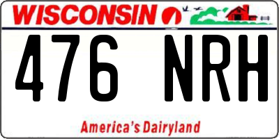 WI license plate 476NRH