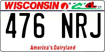 WI license plate 476NRJ