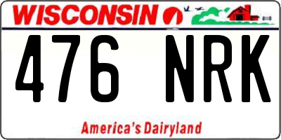 WI license plate 476NRK