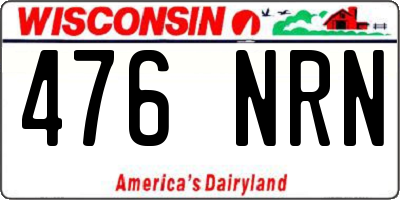 WI license plate 476NRN