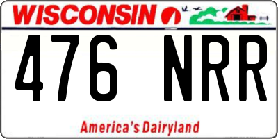 WI license plate 476NRR