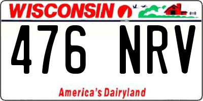 WI license plate 476NRV