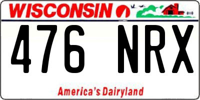 WI license plate 476NRX