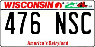 WI license plate 476NSC