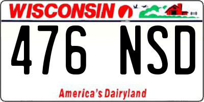 WI license plate 476NSD