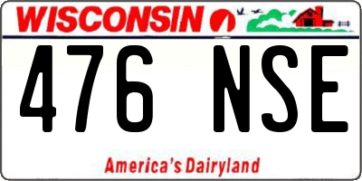 WI license plate 476NSE