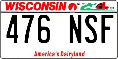 WI license plate 476NSF
