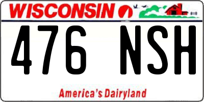 WI license plate 476NSH