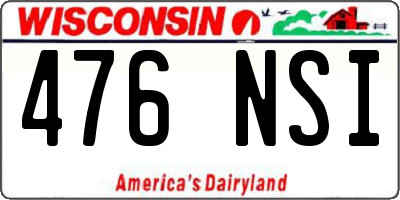 WI license plate 476NSI