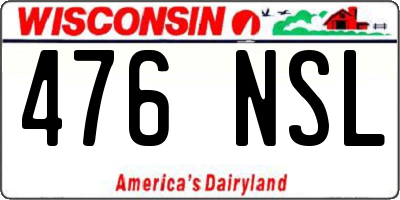 WI license plate 476NSL