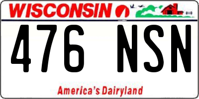 WI license plate 476NSN