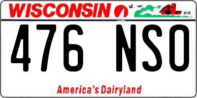 WI license plate 476NSO