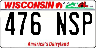 WI license plate 476NSP