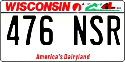WI license plate 476NSR