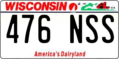 WI license plate 476NSS
