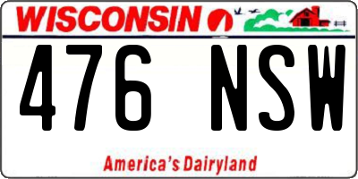 WI license plate 476NSW