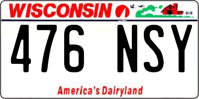WI license plate 476NSY