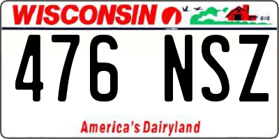 WI license plate 476NSZ