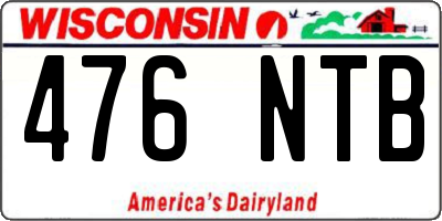 WI license plate 476NTB