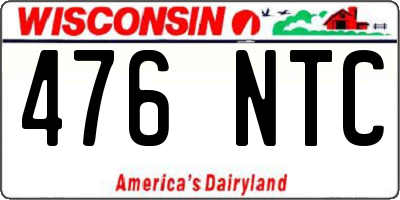 WI license plate 476NTC
