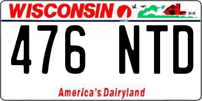 WI license plate 476NTD