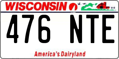 WI license plate 476NTE