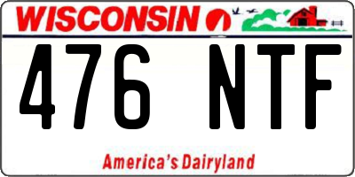 WI license plate 476NTF