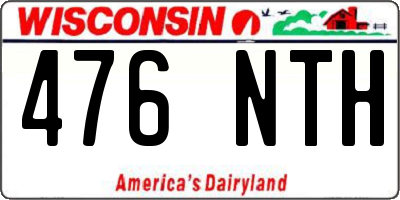 WI license plate 476NTH