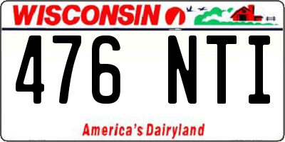 WI license plate 476NTI