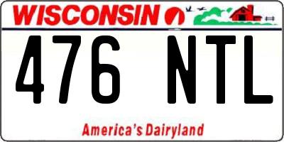 WI license plate 476NTL