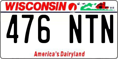 WI license plate 476NTN