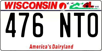 WI license plate 476NTO