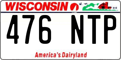 WI license plate 476NTP