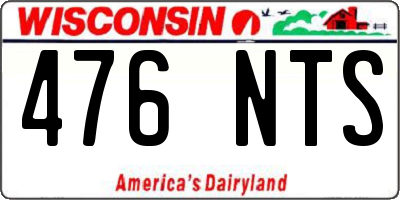 WI license plate 476NTS