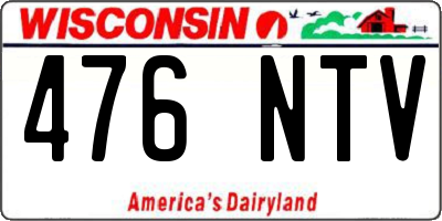 WI license plate 476NTV