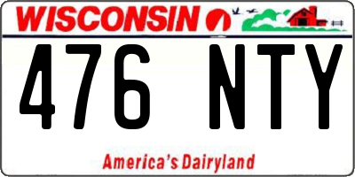 WI license plate 476NTY