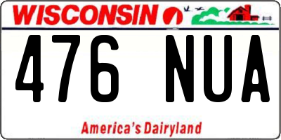 WI license plate 476NUA