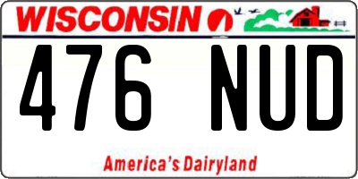 WI license plate 476NUD