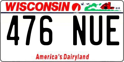 WI license plate 476NUE