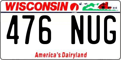 WI license plate 476NUG