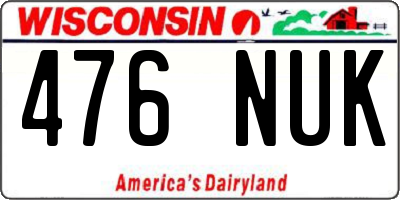 WI license plate 476NUK