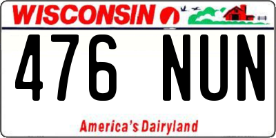 WI license plate 476NUN