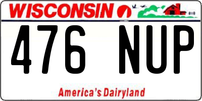 WI license plate 476NUP