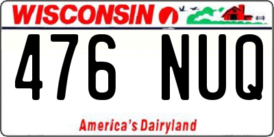 WI license plate 476NUQ
