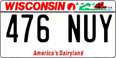 WI license plate 476NUY
