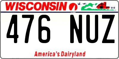 WI license plate 476NUZ