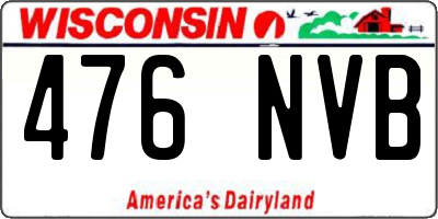 WI license plate 476NVB