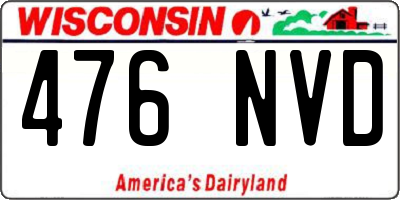 WI license plate 476NVD