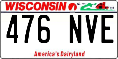 WI license plate 476NVE