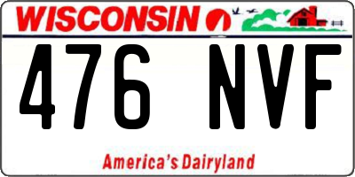 WI license plate 476NVF